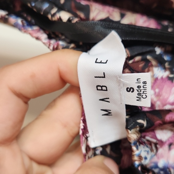 MARBLE Pink and Black Maxi Dress with Slit - Picture 5 of 7